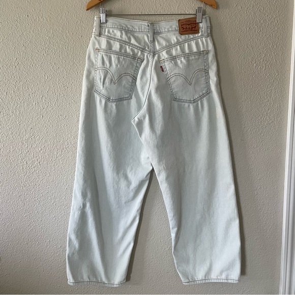 Levi's Ribcage Straight Ankle Jeans Women's 29 Light Blue Wash Ripped Distressed - Picture 7 of 15